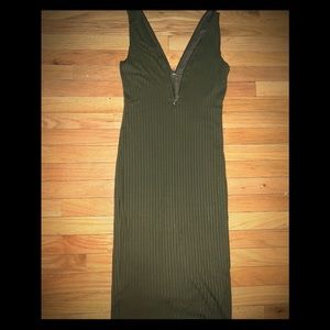 Green midi dress